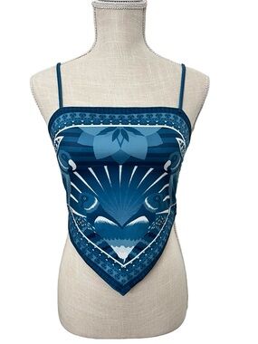 Blue Bandana-Style Camisole Top